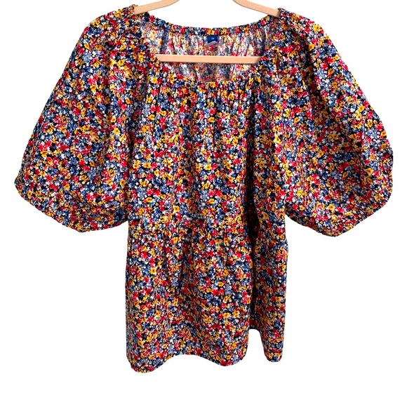 Old Navy Navy Floral Top Puff Sleeves Size 2X NWT - Picture 9 of 10